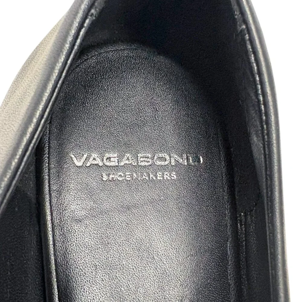 Vagabond Shoemakers Hermine Black Leather T-Strap‎ Pointed Flats